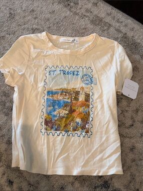 Altar'd State St. Tropez Cream Graphic Tee NWT